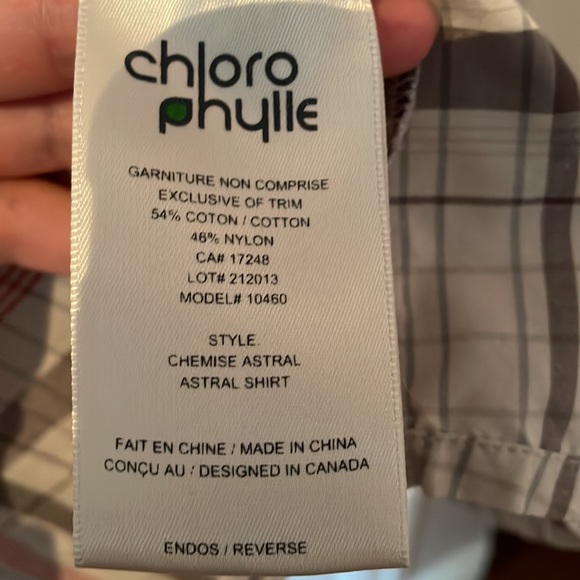 Chlorophylle men shirt, large, grey with red stripes - Picture 4 of 4